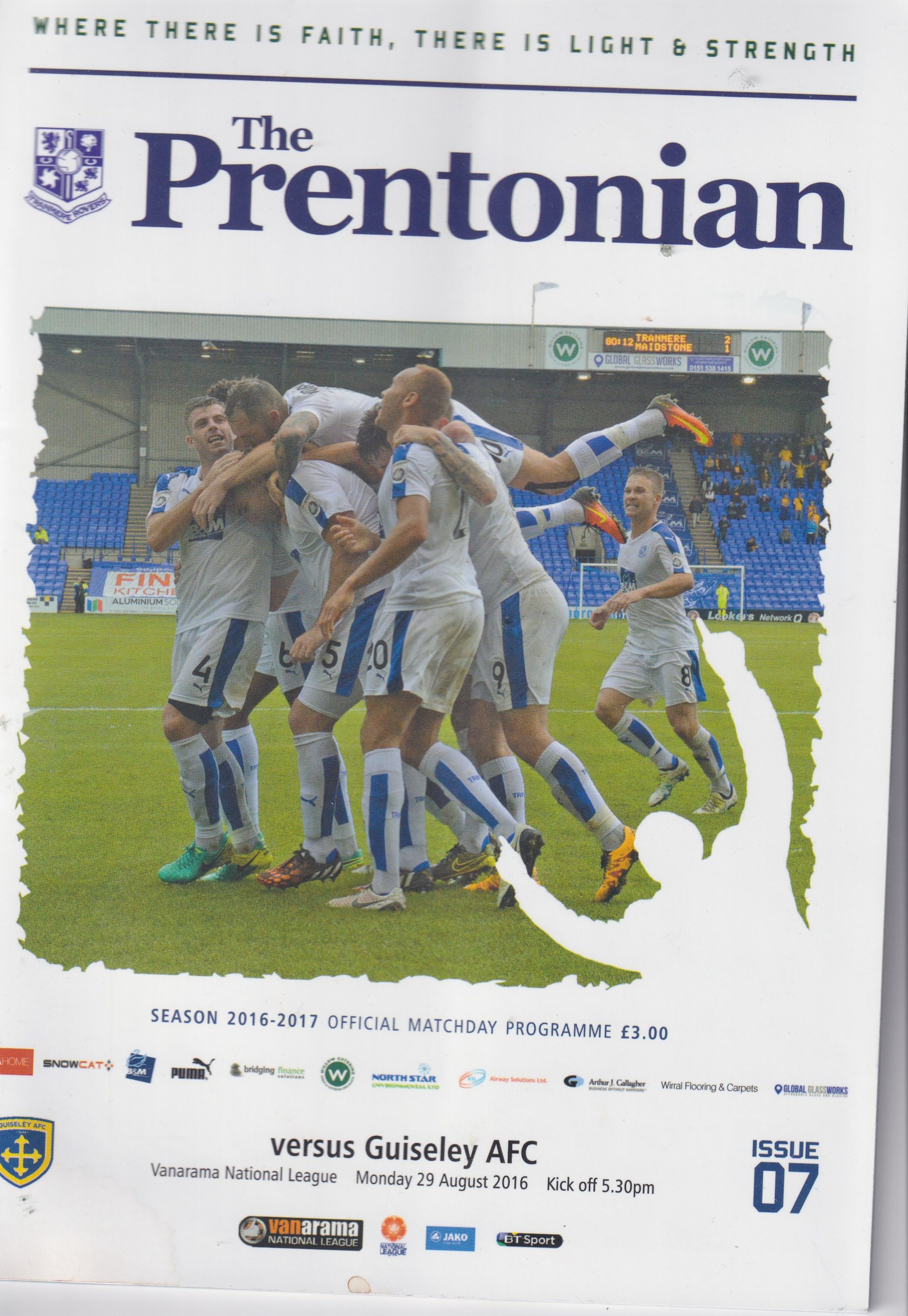 Tranmere Rovers v Guiseley match programme